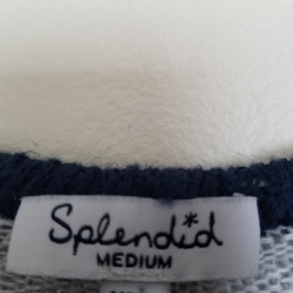 Splendid Navy Blue White Striped Hooded Cardigan Long Sleeve Top Size M - Picture 7 of 7